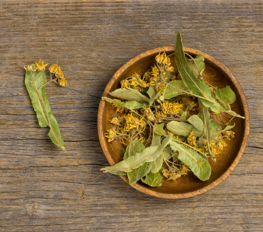Flat lay of natural medicinal spices and herbs.